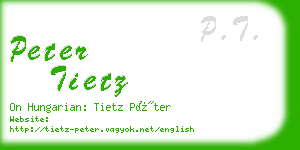 peter tietz business card